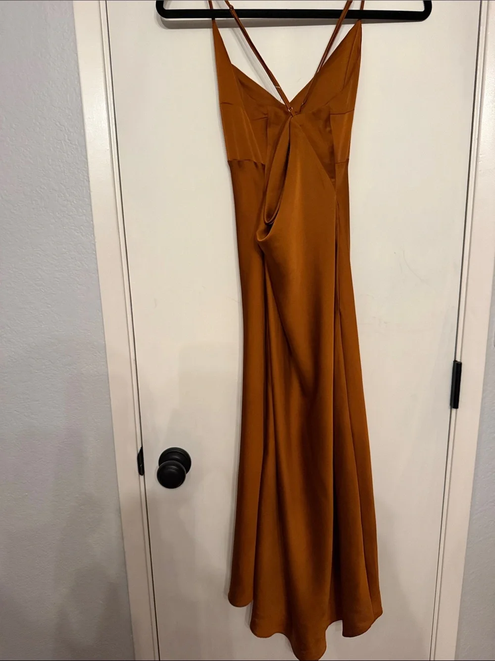Abercrombie & Fitch Rust Satin Maxi Slip Dress